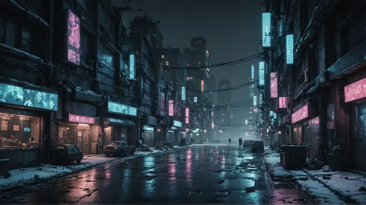 (extremely detailed CG unity 8k wallpaper), (masterpiece), (best quality:1.2), (highres), (illustration:1.1), (cinematic light:1.1), finely detailed, intricate details, (best illustration), 8k resolution, intricate details, best quality, realistic, ultra-detailed, best illumination, best shadow, ultra-HD, cryengine, ultra hd, (detailed reflection), detailed shadows, (((intricate details))), smooth, ((perfect shading)), high quality metal texture, metallic luster, highly detailed illustration, (semi realistic:1.6), (wide_shot:1.2), a futuristic city , fire explosion in distance, smoke rising over skyscrapers after nuclear explosion at , wet road, puddle, (((ghost recon inspired))), street view, dynamic camera angle, (warzone), (((high quality detailed ruins))), (depth of field), ((cinematic lighting)), ((horror)), ((dark fantasy)), lovecraftian, spot color, monotone, red, splashing blood, (best illumination), (hyper intricate details), ((ultra-detailed)), 4k unity, (extremely detailed CG:1.2), (8k:1.1), ((landscape view)), Artstation, ((by sui ishida, by Wenjun Lin, by stefan morrell)), dystopian art, apocalypse art, ((semi-realistic)), (realism), (dynamic), (nixeu_basic2:0.5),