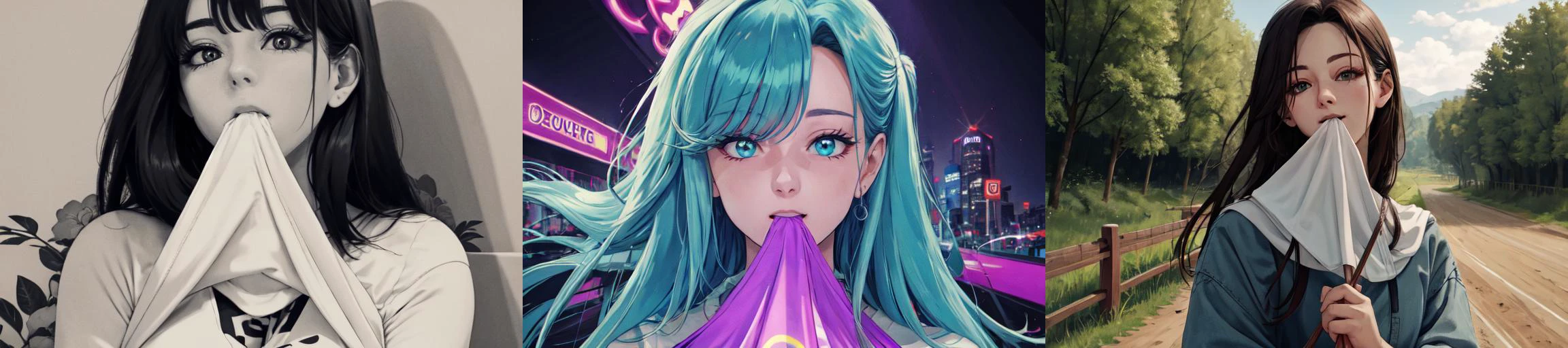 highly insanely detailed, masterpiece, top quality, best quality, highres, 4k, 8k, RAW photo, (very aesthetic, beautiful and aesthetic),
__lazy-wildcards/subject/action-nsfw-others/lift_by_self_with_mouth/prompts__,
<lora:shirtlifthent:0.8>,
(1girl:1.3), 1other,
__lazy-wildcards/dataset/background__,âââ