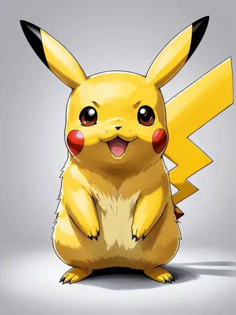 anime, full body of pikachu portrait, symmetrical, smooth, sharp focus
