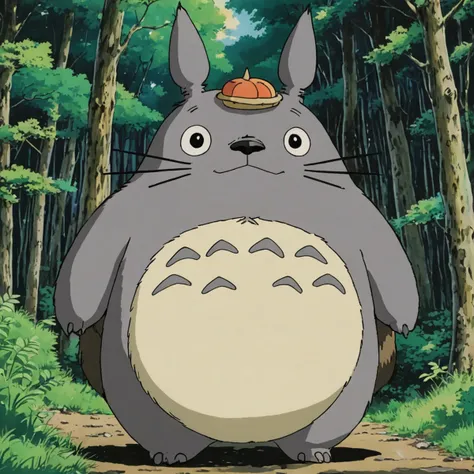 80's anime screencap, Totoro, artistic rendition with wide brush strokes, anime comic