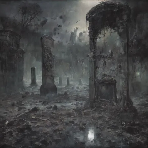 <lora:b3ks1n:1>b3ks1n evaporating, vanishing, breaking apart and floating away, crumbling into pieces, disintegrating, falling apart, souls withering, graveyard memory