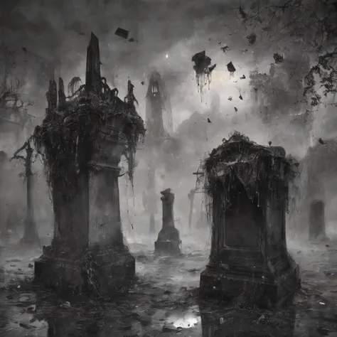 <lora:b3ks1n:1>b3ks1n evaporating, vanishing, breaking apart and floating away, crumbling into pieces, disintegrating, falling apart, souls withering, graveyard memory