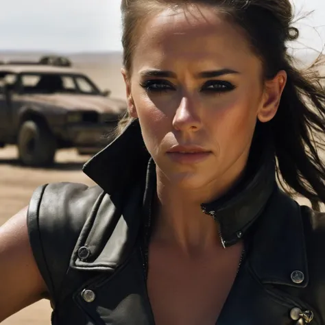 JenniferloveHewitt, Big juicy ass, breasts naked saggy size 4. mad max fashion style. Desert Wasteland, apocalypse background, destroyed cars, ruin, ((Perfect eyes, detailed eyes,Realistic eyes)), ((sharp face, detailed face, realistic face, genuine leather, realistic skin, detailed skin, pores))