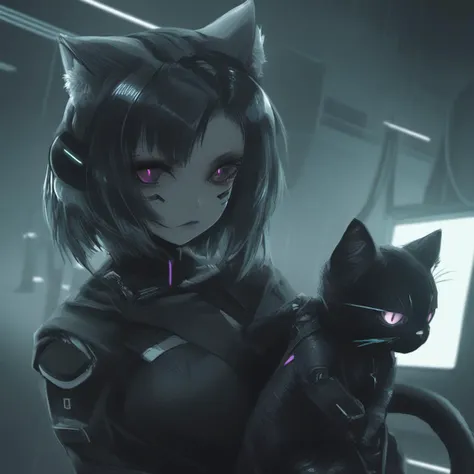 cyberpunk catgirl