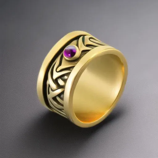 Gold ring with a dragon model and dragon eyes in rubies