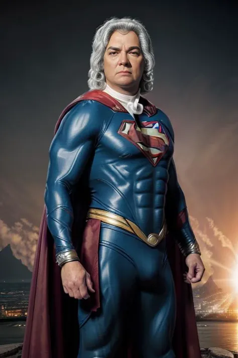 <lora:j07ansb1c4_v1.0:0.8>, a full body portrait of Bach man as a superhero Superman, Detailed face, (perfect eyes), (highly detailed skin:1.1), Modelshoot style, Professional Photography, Dramatic lighting, PHOTOREALISTIC, Realistic, blurred background, RAW, analog, sharp focus, 8k, high resolution, DSLR, high quality, Fujifilm XT3, film grain, award winning