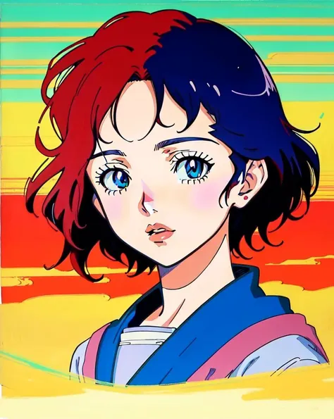 cleanup animation, (high quality anime girl art painting by Tomer Hanuka, Hirohiko Araki, Studio Ghibli), realistic anime eyes, hyperrealistic details using gradient cel shading, traditional animation, high saturation in art, amazing clean line art and coloring