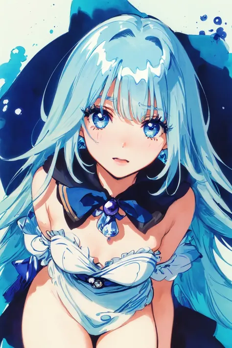 (amano yoshitaka:1.4),(mikimoto haruhiko:1.4),(face length:1.8),(french blade:1.2), 1girl,(lower eyelashes:1.2),(80s:1.2),(sketch:0.8),(watercolor:0.6), (realistic:0.8), long hair, slender,slim ,masterpiece best quality ultradetailed detailed light an extremely delicate and beautiful ,beautiful detailed hair&face&eyes,(cowboy shot:1.4),art print,