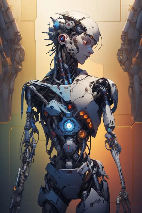 breathtaking broken, (hacked arm:1.4), missing arm, looking at viewer, dynamic pose, <lora:reelmech1v2:1> reelmech, (mechanical parts:1.5), missing parts, leaking oil, damaged <lora:1mechabare:1> <lora:wrenchsmechs:0.3> wrenchsmechs, glowing blue mecha, empty head, empty body, empty shell, masterpiece, award-winning, professional, highly detailed