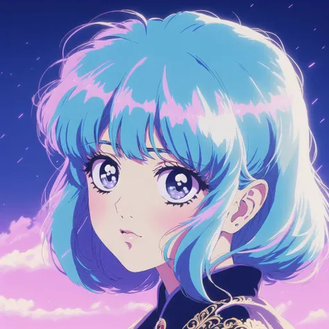 <lora:retro3:1>, muted pastel colors, retro anime, 1990s anime, 1980s anime, brush strokes,
portrait, #beautiful perfect symmetrical face, 4k, 1girl, intricate cute hairstyle, ornate, aristocratic, cinematic lighting, fantasy sharp focus, vivid big eyes, radiant light