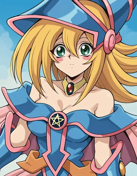 score_9, score_8_up, score_7_up, source_anime,
darkmagiciangirl, <lora:dark-magician-girl-anime-ponyxl-lora-nochekaiser:1>
dark magician girl, blonde hair, choker, green eyes, long hair, blush, blush stickers,
bare shoulders, blue footwear, blush, blush stickers, cleavage, collarbone, duel monster, hat, off shoulder, pentacle, wizard hat,
scared, <lora:fog-ponyxl-lora-nochekaiser:1>, fog,
looking at viewer, cowboy shot, dutch angle, solo,