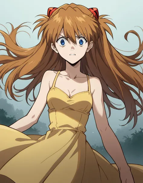 score_9, score_8_up, score_7_up, source_anime,
asukalangley, <lora:asuka-langley-soryu-rebuild-ponyxl-lora-nochekaiser:1>,
asuka langley soryu, long hair, bangs, blue eyes, brown hair, hair ornament,
dress, cleavage, yellow dress, sundress, collarbone, bare shoulders,
scared, <lora:fog-ponyxl-lora-nochekaiser:1>, fog,
looking at viewer, cowboy shot, dutch angle, solo,