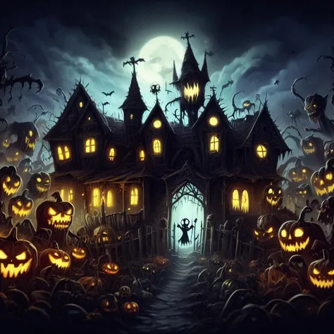 ((realistic,digital art)), (hyper detailed),donmcr33pyn1ghtm4r3xl Bewitched Gothic Horror Zombie Prom Queen Creepy Cornfield Monster Mash Punch Haunted Portals Devilish Smile Vampire's Lair Lighting Haunted House Monster Mash Dance, <lora:Creepy_Nightmare-000014XL:1>