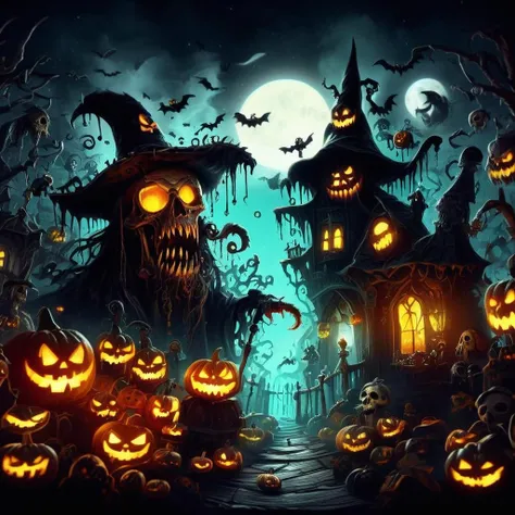 ((realistic,digital art)), (hyper detailed),donmcr33pyn1ghtm4r3xl Bone-chilling Pop Surrealism Pirate Witches' Lair Pumpkin Pie Spooky Soundtracks Sinister Chuckle Coffin Lights Poison Apple Participating in Costume Parades, <lora:Creepy_Nightmare-000014XL:1>