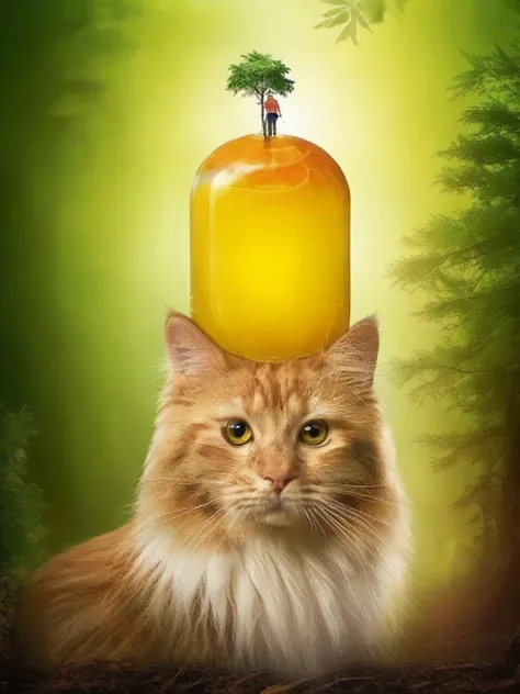 creative bio poster, human, animal, forest, <lora:åæ:0.8>