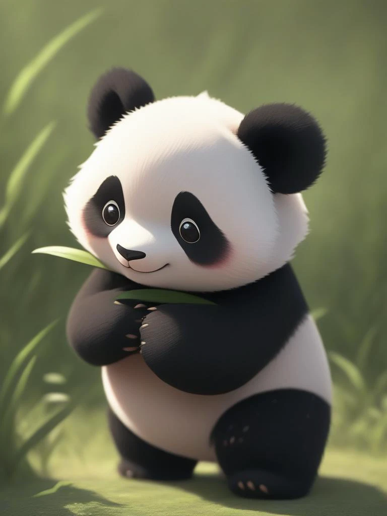 <lora:å¯ç±çç«:1>,cute,panda,no humans,solo,blurry,animal focus,smile,pokemon \(creature\),outdoors,