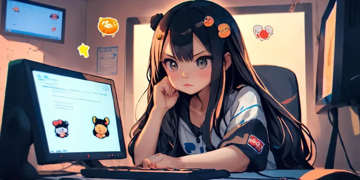 <lora:dagongrenx_xl-000018:1>,(\da gong ren\),1girl ,computer,