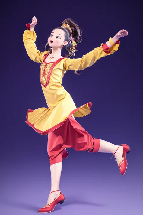 A girl is dancing, in beautiful dress<lora:Lovelyperson:0.7>