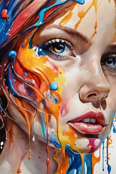 Colorful, multiple colors, intricate detail, splash screen, photorealistic, intricately detailed fluid gouache painting, calligraphy, acrylic, watercolor art,
Masterpiece, best quality, 1girl, <lora:kwFemale_Beta40-SDXL_v1:1>,