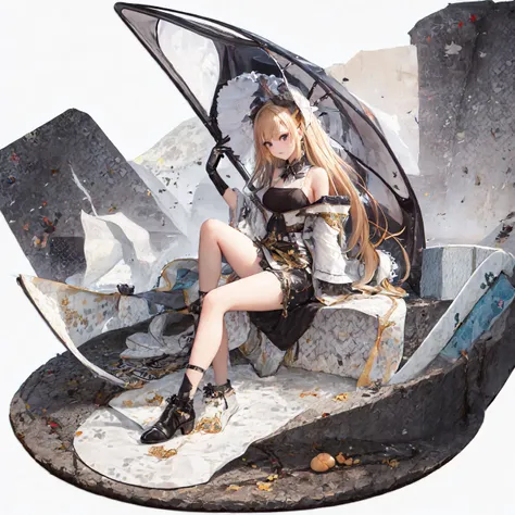 (masterpiece, best quality:1.2), <lora:style_arknightse2art-10:1>, [(white background:1.5)::5], desert, tornado, full body, solo, 1girl