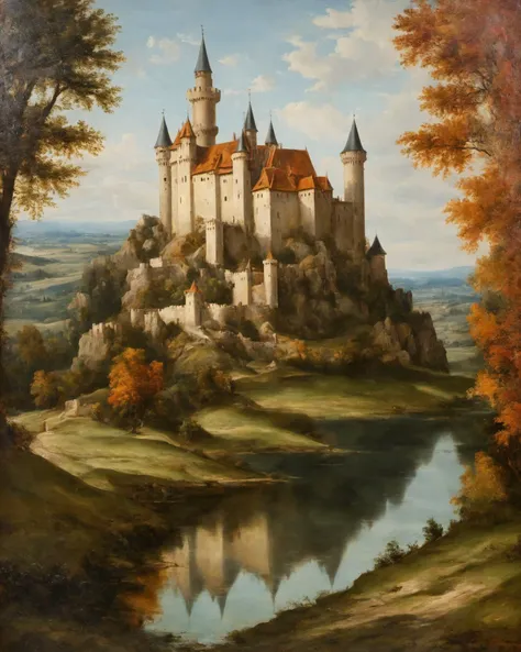 breathtaking ((Masterpiece, best quality)),beautiful colors, sharp contrast,oil painting, vintage,crackled paint,
painting of a medieval castle
painted in renaissance style
<lora:edgRenaissanceXL:0.9> . award-winning, professional, highly detailed