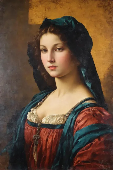 ((Masterpiece, best quality)),beautiful colors, sharp contrast,oil painting, vintage,crackled paint,
painting of a portrait
painted in renaissance style
<lora:edgRenaissanceXL:0.9>