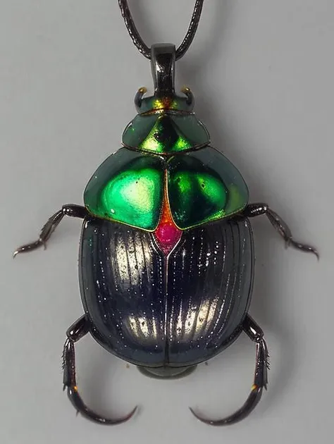 object, (Intricate magic pendant of Lizardite  Iridium), scarab beetle, shooting laser beams from gemstones, (masterpiece), realistic colorful photography, solo focus, professional photograph,  <lora:Beetle:1>