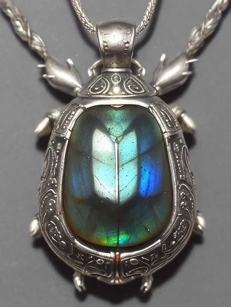 object, (Intricate magic pendant of Spessartite Labradorite Titanium), scarab beetle, (masterpiece), realistic colorful photography, solo focus, professional photograph, <lora:Beetle:1>