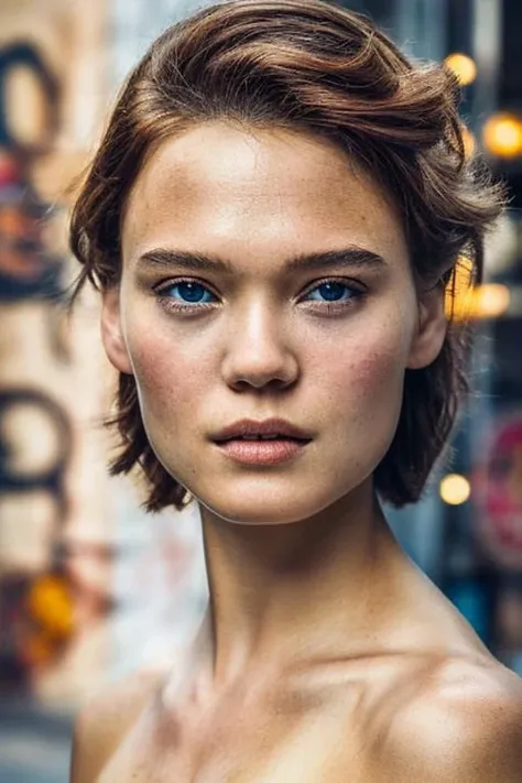 (Award Winning Photo:1.3) of (Masterpiece:1.3),(Romantic:1.3) close up, facial camera, <lora:French_Delib:0.8>, RAW photo, beautiful woman in the street, (high detailed skin:1.2), 8k uhd, dslr, soft lighting, high quality, film grain, Fujifilm XT3,(by Artist WLOP:1.3),Highly Detailed,(Conceptual Art:1.3),(Graffiti Street Art:1.3),(close portrait:1.3),(Feminine:1.4),(beautiful:1.4),(attractive:1.3),handsome,calendar pose,perfectly detailed eyes,studio lighting,thematic background