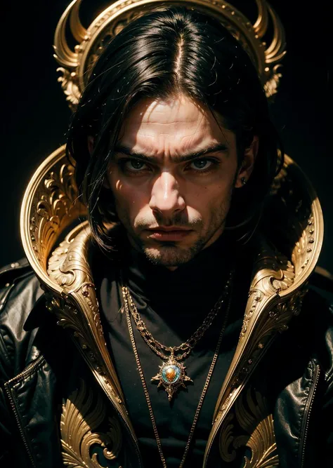 masterpiece, best quality, masterpiece, best quality, Create a striking art piece featuring an edgy male villain, adorned in a dark and stylish ensemble, with sharp features, intense eyes, and a commanding posture, exuding an aura of malevolence and mystery that captivates and intimidates viewers, phenomenal aesthetic, sumptuous artwork,