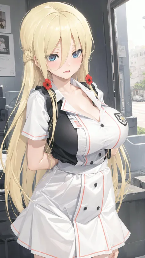 1girl, Alice, (enmaided), gradient eyes, ((cowboy shot)), ((shy, blush)), closed mouth, gesugao, tsundere, (((((arms behind back))))),
<lora:Alice v1.0:0.6>