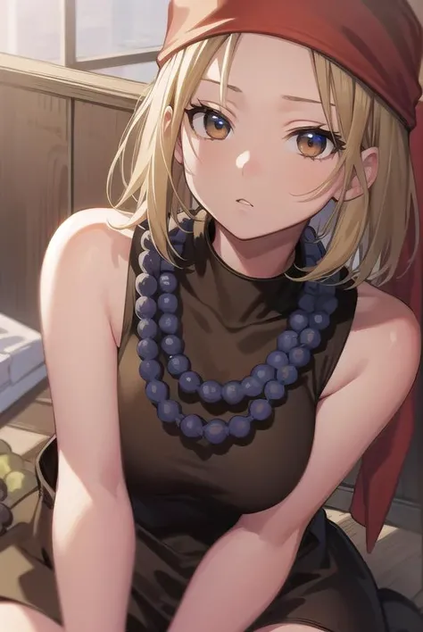 annakyouyama, <lyco:annakyouyama-lyco-nochekaiser:1>,
anna kyouyama, blonde hair, short hair, (brown eyes:1.7),
BREAK bandana, beads, black dress, dress, prayer beads,
BREAK looking at viewer, full body,
BREAK indoors, shrine,
BREAK <lyco:GoodHands-beta2:1>, (masterpiece:1.2), best quality, high resolution, unity 8k wallpaper, (illustration:0.8), (beautiful detailed eyes:1.6), extremely detailed face, perfect lighting, extremely detailed CG, (perfect hands, perfect anatomy),