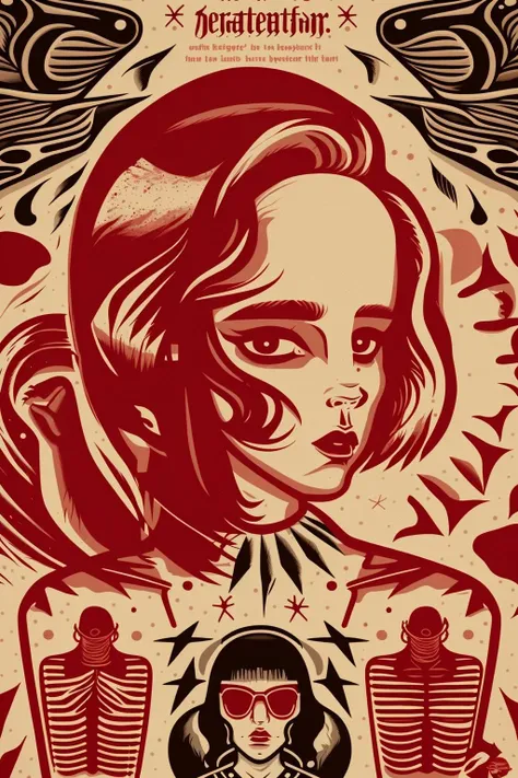 a woman with red hair and a red shirt , Beauty Specialist, Dave_Quiggle_Style