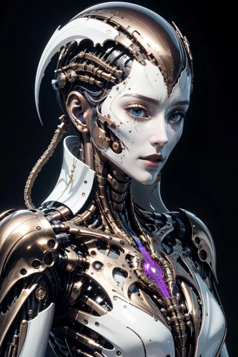 (Very detailed 8K wallpapers), medium plan, A cyborg, Beautiful feminine look , technology, Futurism, Nanotechnology, an intricate, higly detailed, dramatic