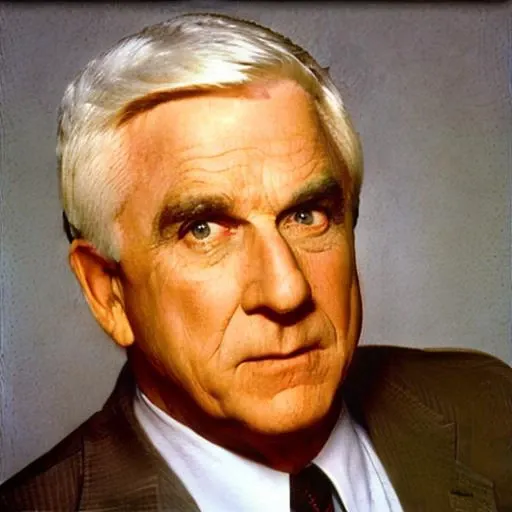 full body <lora:LeslieNielsenLora:1> 1boy, white hair, old man, formal, shirt, necktie, suit, manly