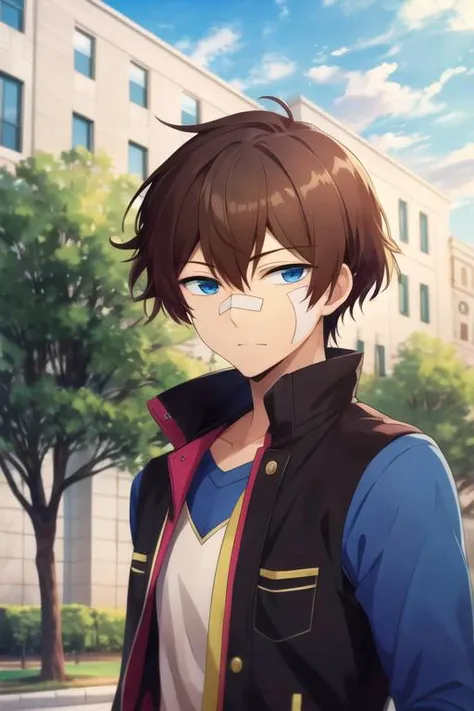 masterpiece, best quality, , 1boy, solo, male focus, looking at viewer, , , anime coloring, , <lora:nice_hamatora:0.68>, nice_hamatora, brown hair, blue eyes, , ,