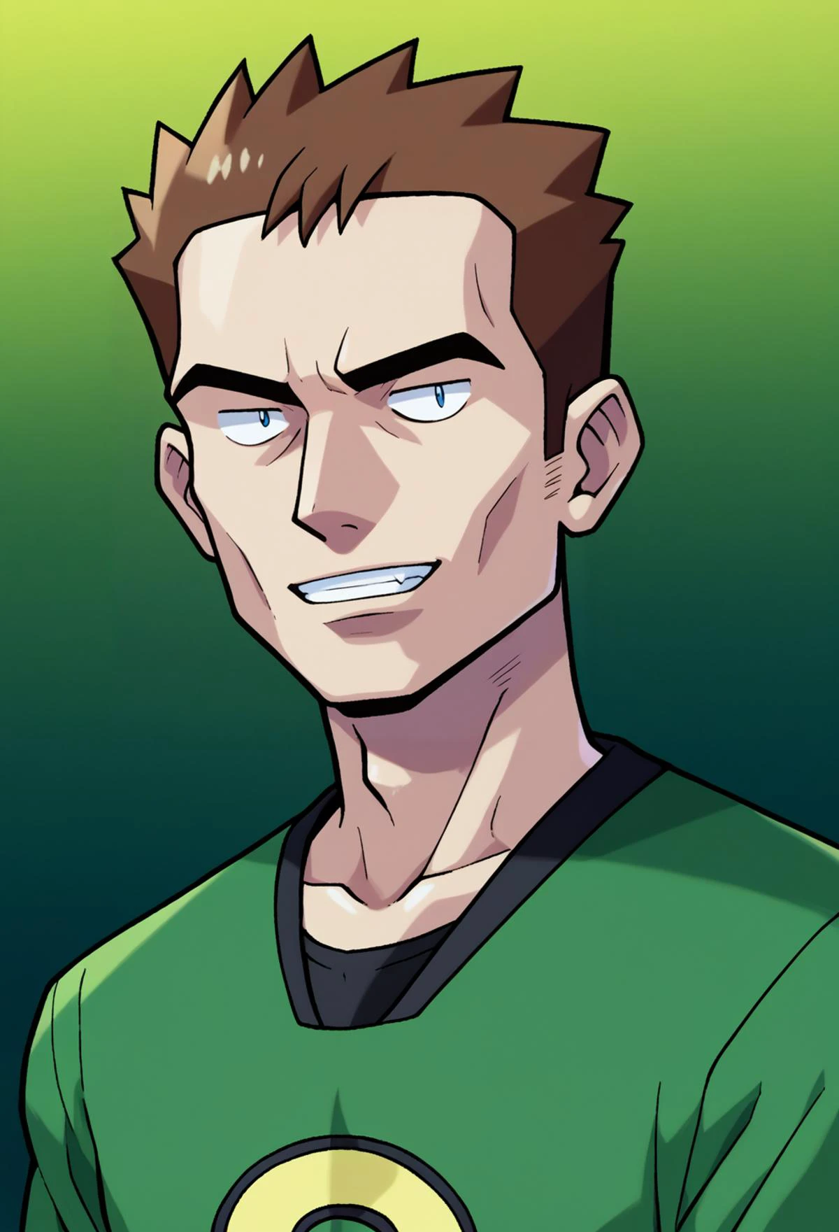 score_5, score_6, score_7, score_9, score_8_up, source_anime, pokemon,<lora:Old_Sugimori_Art__Gens_I__II__for_Pony:1.0>, BREAK, 1boy, solo, gary oak, upper body,