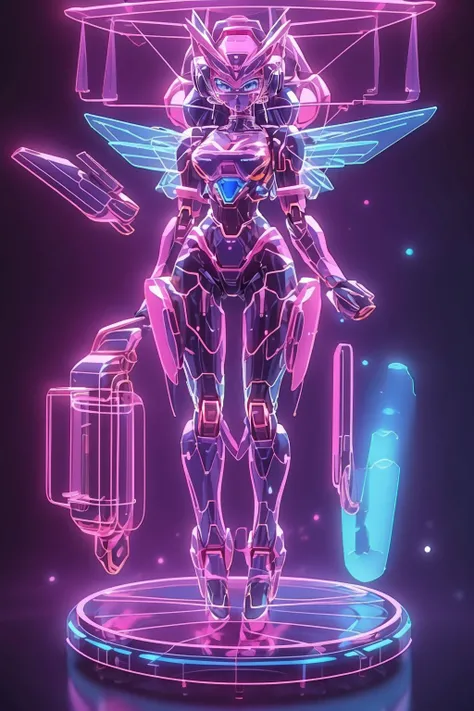 ,full body, <lora:Mecha_2:0.7>, pink mecha,1girl,honey mecha,full body, <lora:hologram02:0.9>, (masterpiece, best quality, high quality, highres, ultra-detailed),