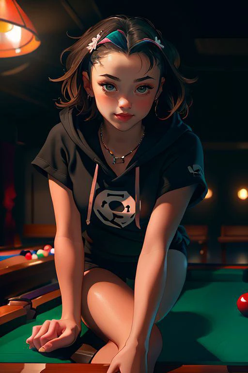 DEN_ellemae_stylerotica,
(playing snooker in a dark atmospheric pool hall wearing casual clothing and a hoodie, atmospheric, snooker, cue, playing snooker, leaning over the table:1.2),
bokeh, f1.4, 40mm, photorealistic, raw, 8k, textured skin, skin pores, intricate details <lora:epi_noiseoffset2:1>, epiCRealism