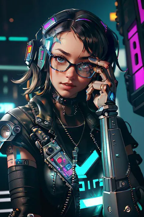 DEN_ellemae_stylerotica,
(woman with a (robot arm:1.2) and (mechanical limbs:1.2) wearing sunglasses, human body, (android:1.2), (robot arm:1.2), machinery, (cyberpunk:1.2), punk:1.2),
bokeh, f1.4, 40mm, photorealistic, raw, 8k, textured skin, skin pores, intricate details <lora:epi_noiseoffset2:1>, epiCRealism