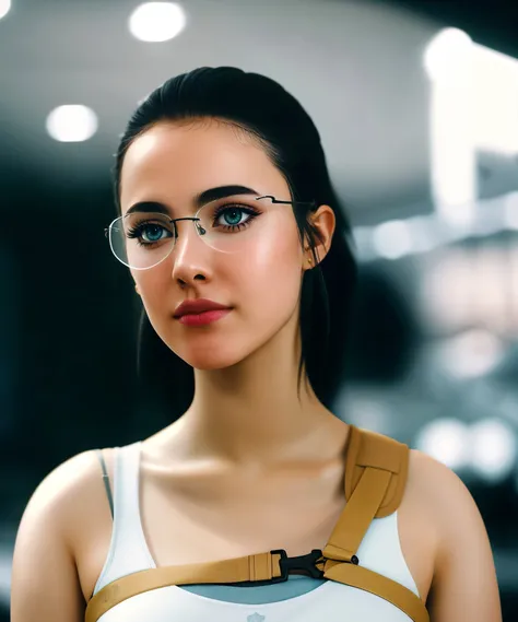 a woman, <lora:Mama:0.85> glasses, posing, (perfect figure:1.3), depth of field, bokeh, soft light, by Yasmin Albatoul, Harry Fayt, centered, extremely detailed, Nikon D850, (35mm|50mm|85mm), award winning photography