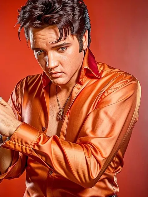 Foto RAW em sequência, uma imagem de Elvis Presley com o corpo de um homem obeso Ultrarrasgado, olhando para a câmera, sorrindo, vestindo uma coroa de Ouro e uma trajada de Carnaval Brasileiro --s2
Imagine a RAW sequence photo, an image of Elvis Presley with the body of an ultra obese man, looking at the camera with a smile, wearing a golden crown and a Brazilian carnival costume --s2
This sequence photo captures Elvis Presley in the form of an ultra obese man, laughing and looking directly into the camera. He dons