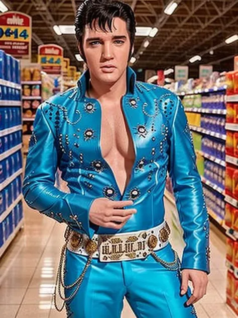 eptheking fullbody photo of elvis presley man wearing blue powder costume, shopping in wallmart, professional photography, digital photography, high quality, high resolution, intricate details, very sharp, detailed face, detailed skin, nice bokeh <lora:hjeptheking_v10:0.85>