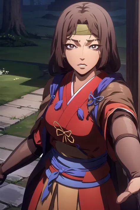 castlevaniasumi, <lyco:sumi-lyco-nochekaiser:1>,
sumi, black hair, (brown eyes:1.5),
BREAK cape, japanese clothes, pants, sash, headband, sandals, tabi, ninja,
BREAK looking at viewer,
BREAK outdoors,
BREAK <lyco:GoodHands-beta2:1>, (masterpiece:1.2), best quality, high resolution, unity 8k wallpaper, (illustration:0.8), (beautiful detailed eyes:1.6), extremely detailed face, perfect lighting, extremely detailed CG, (perfect hands, perfect anatomy),