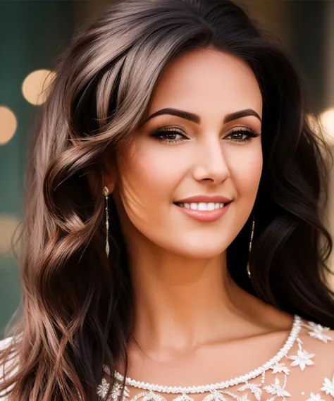 a woman, in dress, close up  <lora:MichelleK:0.85> insane details, intricate details, 8k, Very detailed, Best Quality, uhd, Sharp focus