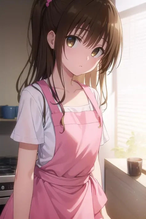 mikanyuuki, <lora:mikan yuuki darkness-lora-nochekaiser:1>,
mikan yuuki, (brown eyes:1.5), brown hair, hair ornament, hair scrunchie, long hair, pink scrunchie, scrunchie, (flat chest:1.2),
BREAK apron, blouse, collarbone, layered skirt, pink shirt, shirt, short sleeves, skirt, yellow apron,
BREAK indoors, kitchen,
BREAK looking at viewer, (cowboy shot:1.5),
BREAK <lyco:GoodHands-beta2:1>, (masterpiece:1.2), best quality, high resolution, unity 8k wallpaper, (illustration:0.8), (beautiful detailed eyes:1.6), extremely detailed face, perfect lighting, extremely detailed CG, (perfect hands, perfect anatomy),