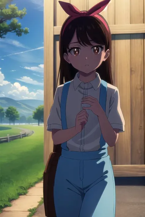 zombieanju, <lora:zom100 anju s1-lora-nochekaiser:1>,
anju, long hair, black hair, (brown eyes:1.5), hairband, ribbon, hair ribbon,
BREAK shirt, bow, white shirt, short sleeves, suspenders,
BREAK outdoors, village, sun, sky, clouds,
BREAK looking at viewer, (cowboy shot:1.5),
BREAK <lyco:GoodHands-beta2:1>, (masterpiece:1.2), best quality, high resolution, unity 8k wallpaper, (illustration:0.8), (beautiful detailed eyes:1.6), extremely detailed face, perfect lighting, extremely detailed CG, (perfect hands, perfect anatomy),