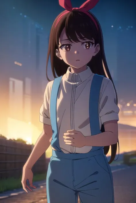 zombieanju, <lora:zom100 anju s1-lora-nochekaiser:1>,
anju, long hair, black hair, (brown eyes:1.5), hairband, ribbon, hair ribbon,
BREAK shirt, bow, white shirt, short sleeves, suspenders,
BREAK outdoors, village, sun, sky, clouds,
BREAK looking at viewer, (cowboy shot:1.5),
BREAK <lyco:GoodHands-beta2:1>, (masterpiece:1.2), best quality, high resolution, unity 8k wallpaper, (illustration:0.8), (beautiful detailed eyes:1.6), extremely detailed face, perfect lighting, extremely detailed CG, (perfect hands, perfect anatomy),