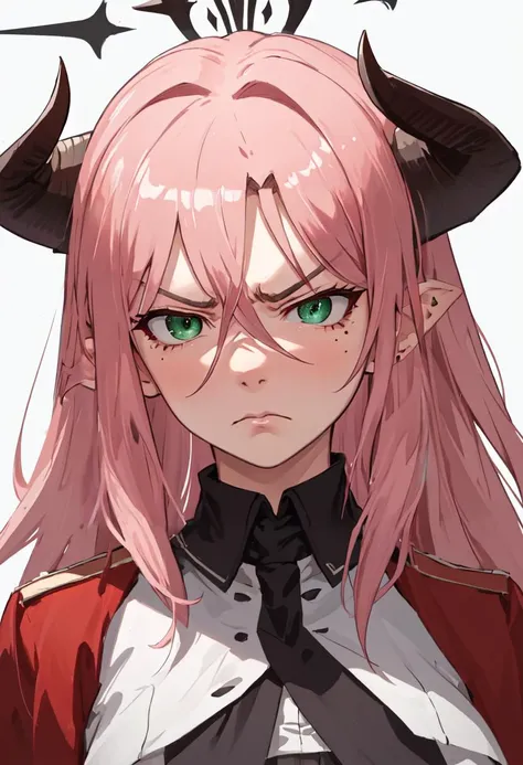 best quality, masterpiece, highres, solo, (juri_bluearchive:1.10), angry, annoyed, portrait, looking at viewer, 27 <lora:juri_bluearchive:0.80>