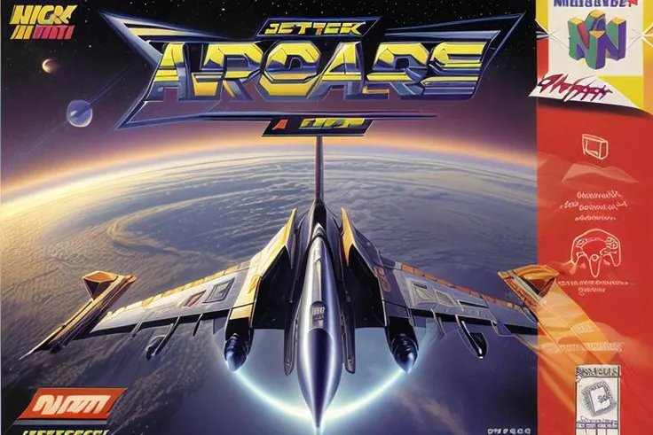 (masterpiece, best quality, highres, absurdres, ultra-detailed:1.2), <lora:N64BoxArtV1.1:1.0>(n64boxart, box art, retro artstyle, logo, English text, copyright name:1.3), (space jet, lasers, stars, planets, epic, neon rays) <lora:add_detail_v1:0.85>